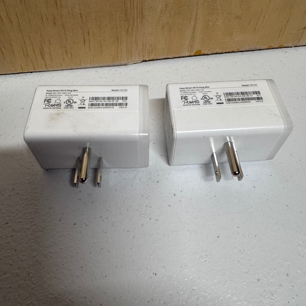 2-Pack TP-Link Kasa Smart Wi-Fi Plug Mini HS103 White  Smart Outlets